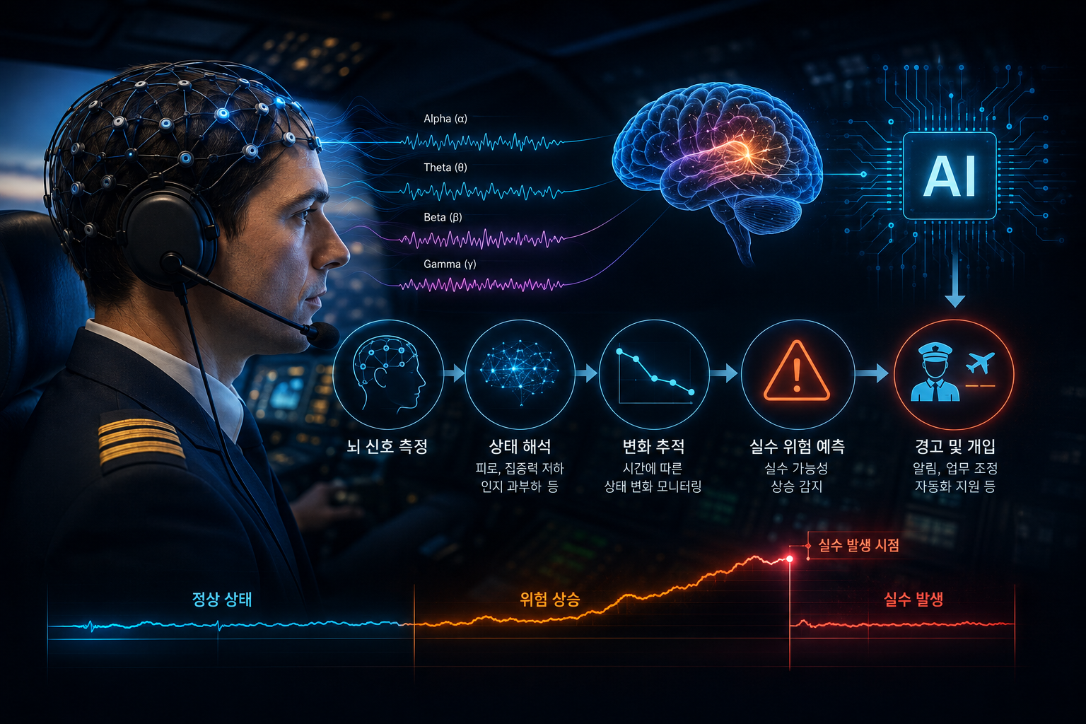 AI가 뇌파와 뇌 신호를 분석해 인간의 실수 위험을 예측하는 뉴로테크놀로지